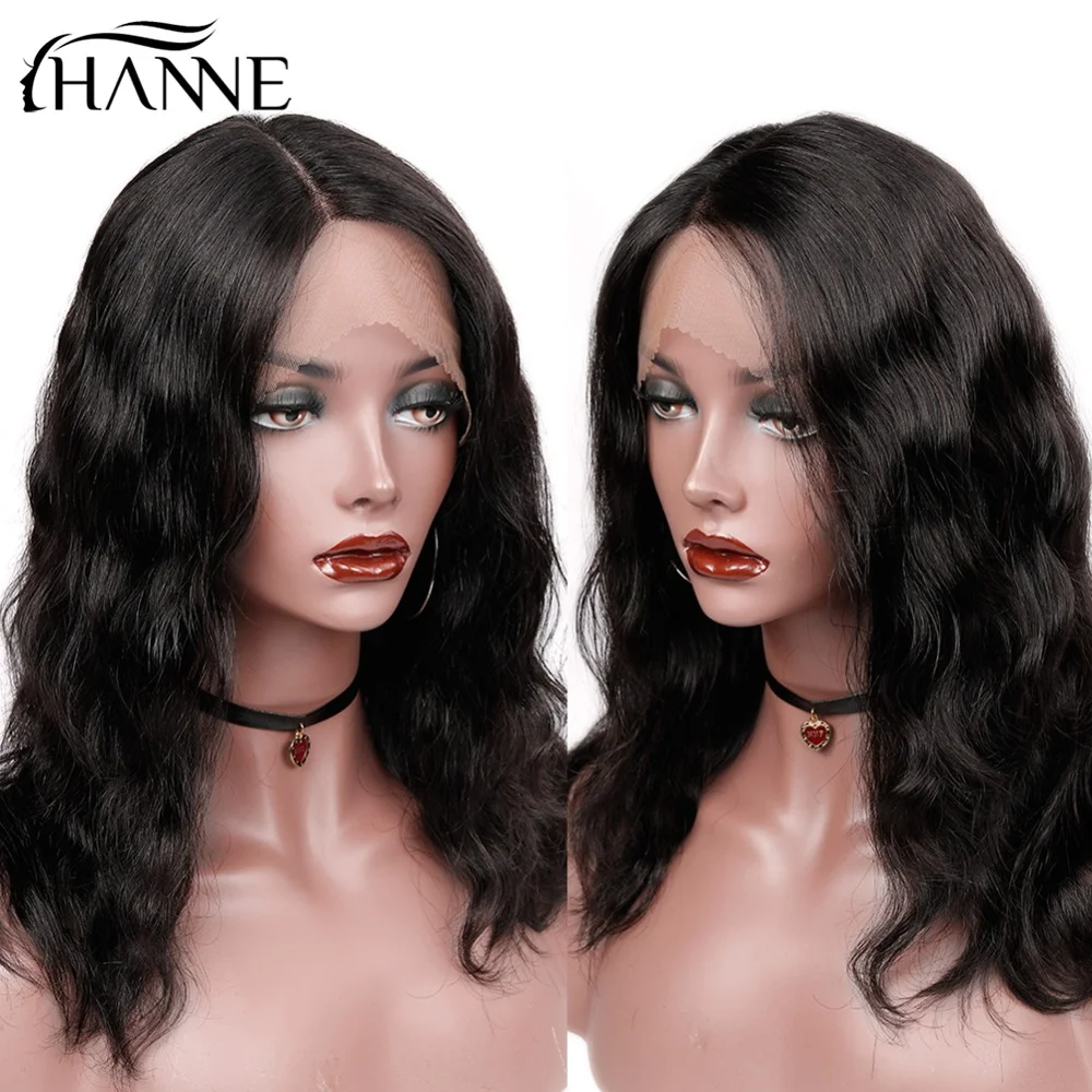 HANNE Hair Brazilian Lace Front Human Hair Wig T Part Remy Natural Wave Wigs for Black Women Pre Plucked Middle Part Lace Wigs