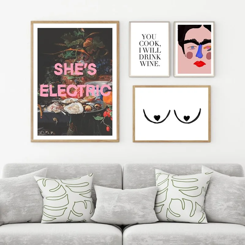 

Zebra Abstract Face Chest Poster Line Canvas Painting Wall Art Pink Nordic Style Letters Fancy Living Room Home Decoration