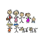 Мультяшная наклейка We Are Family, водонепроницаемая автомобильная наклейка, украшение для автомобиля, мотоцикла, ПВХ для окна, двери BMW JDM,17 см * 13 см