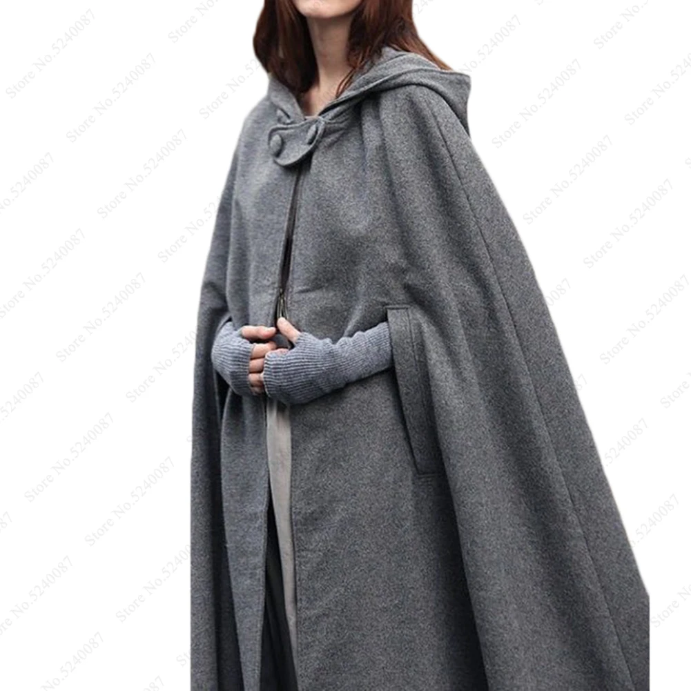 Средневековая готическая накидка с капюшоном тонкое пальто женские винтажные