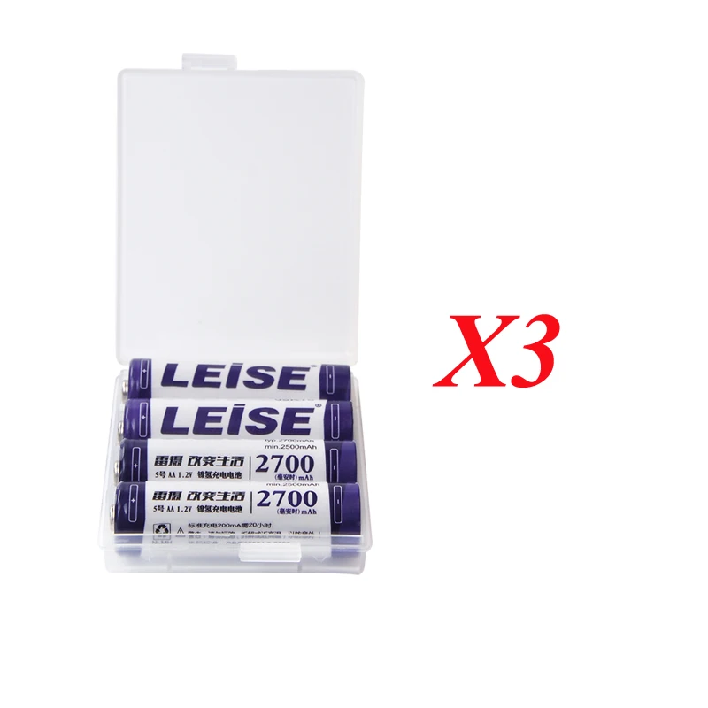12pcs LEISE много AA 2700 mAh Ni-MH аккумуляторная батарея с чехол для батареи 2A 1,2 v 2700mah Nimh батарея Прямая поставка для игрушек - Цвет: 12pcs