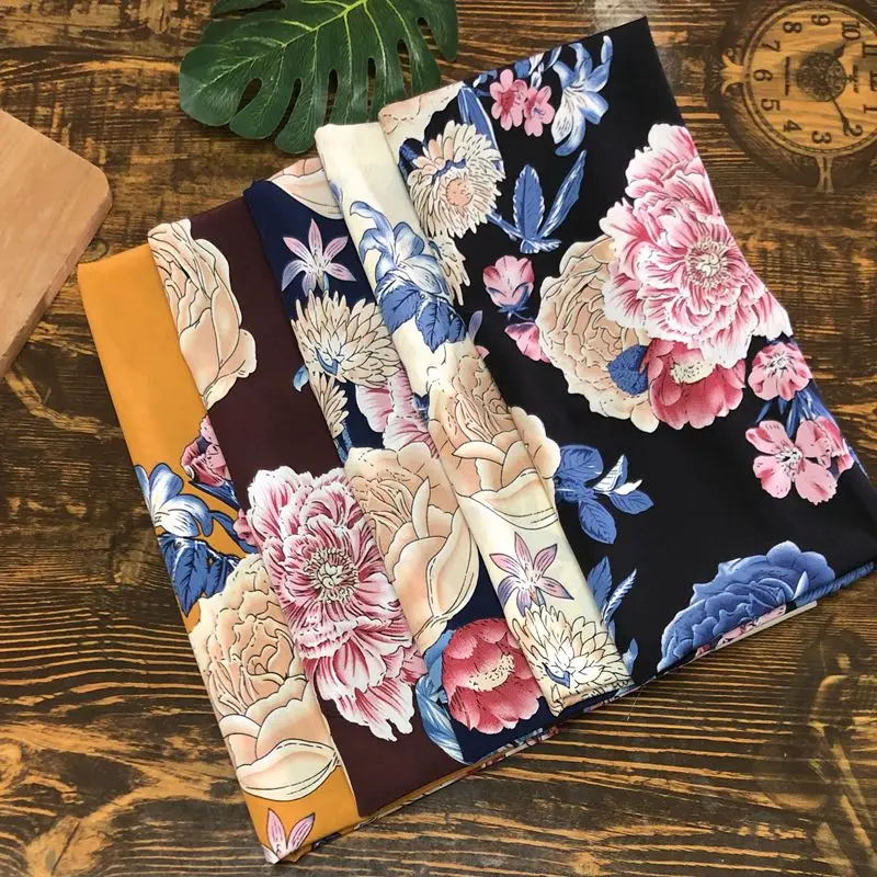 Новая стильная эластичная ткань с принтом тонкое Непрозрачное мягкое желтое