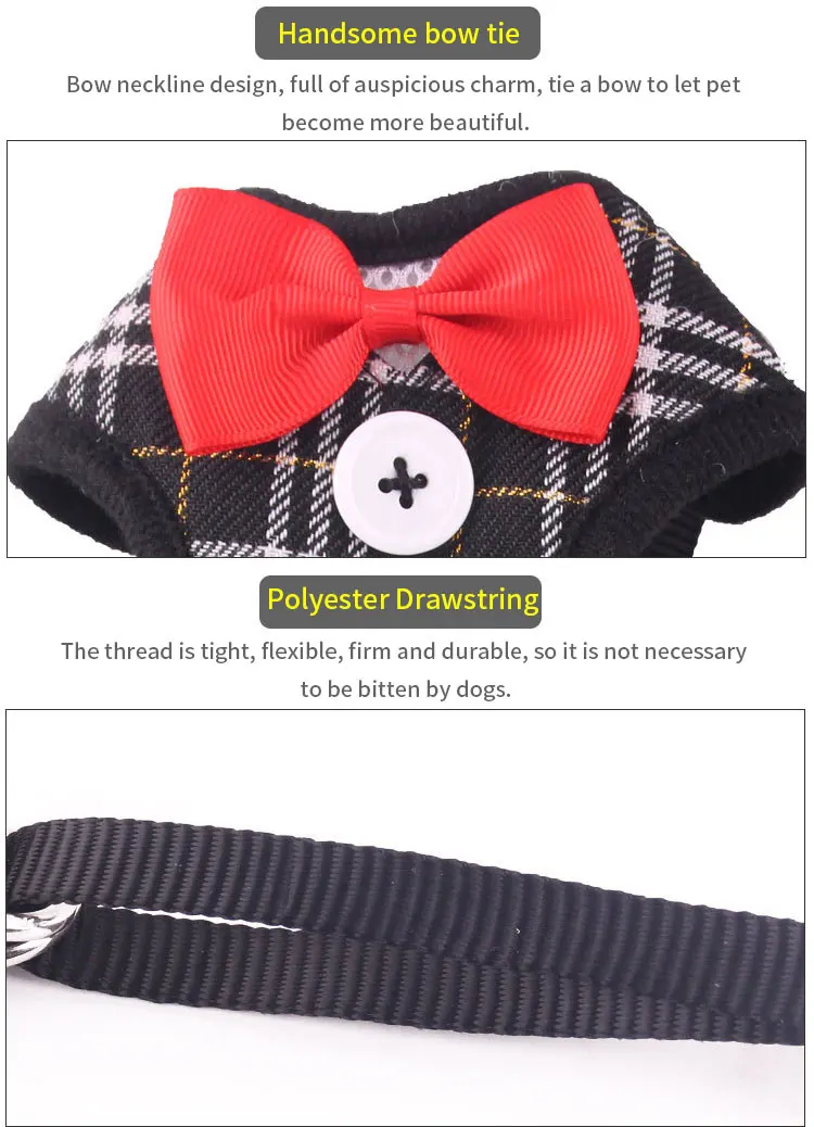 Поводок для собак кошек милый бантик регулируемый нагрудный ремень маленьких