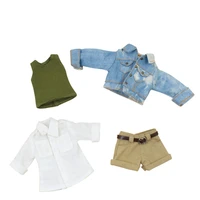 icy dbs blyth doll licca body cool suit handsome clothes shorts white shirt jeans toy girl gift