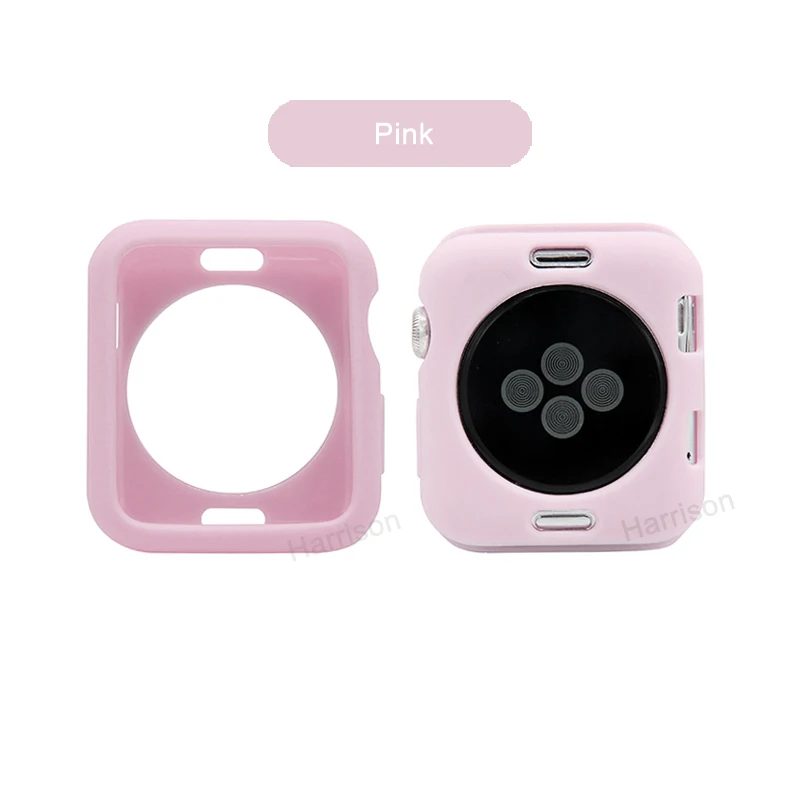 Мягкий силиконовый чехол для Apple Watch 3 2 1 42 мм 38 защитный iWatch 4 5 6 SE 44 40 бампер часов |