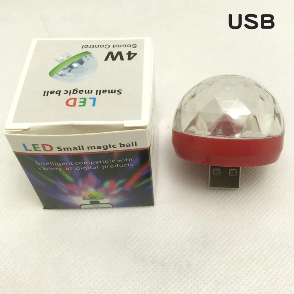 Red Adeeing USB диско светильник светодиодный вечерние светильник s Портативный хрустальный магический шар красочный эффект сценический светильник для дома вечерние караоке Декор - Цвет: Red