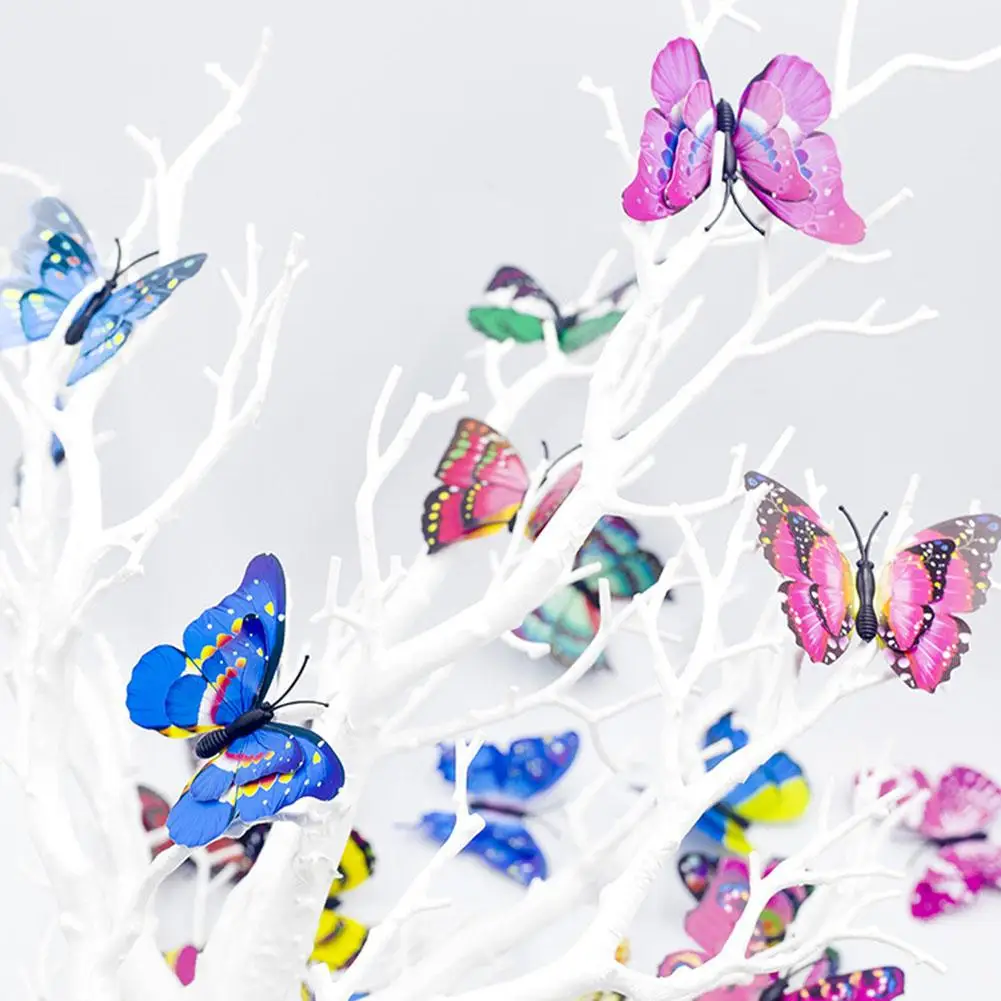 6 шт. ПВХ наклейки на стену с бабочкой для декора стен DIY зеркальные настенные