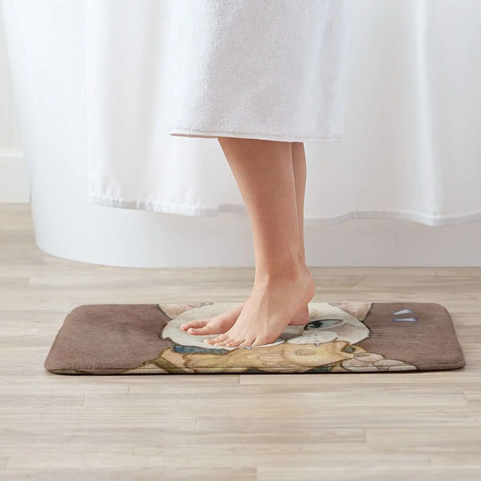 Taiyaki ковер в форме кошки коврик мягкий нескользящий десерт кошка акварель