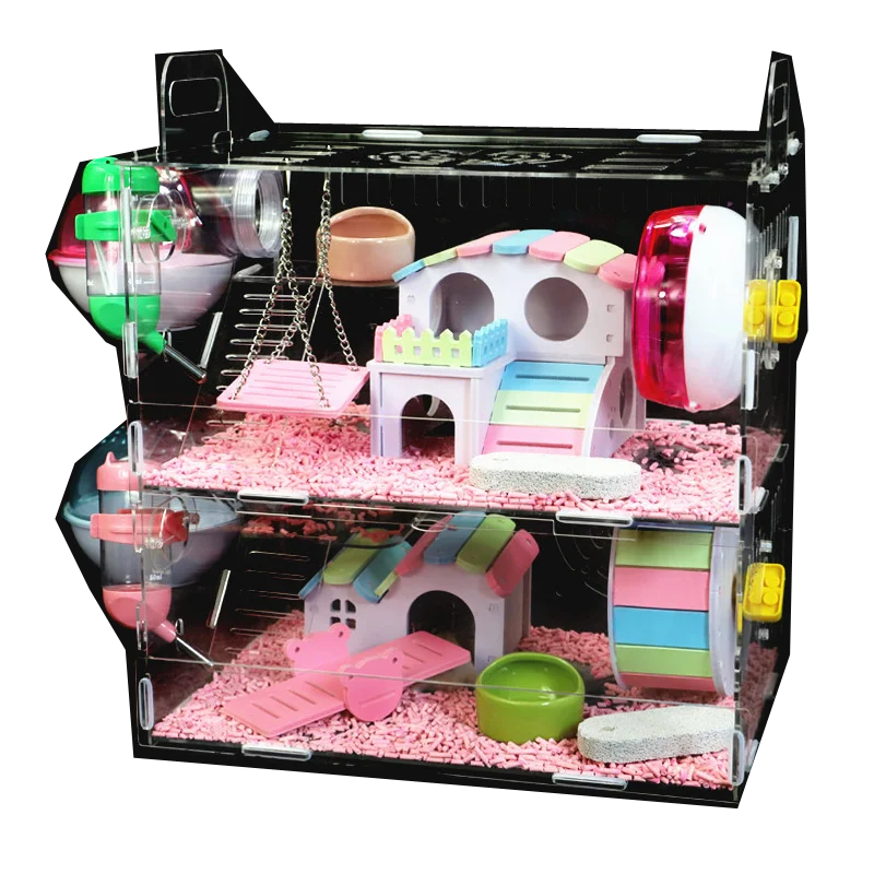 Акриловая клетка для хомяка двухслойная вилла большие прозрачные детские