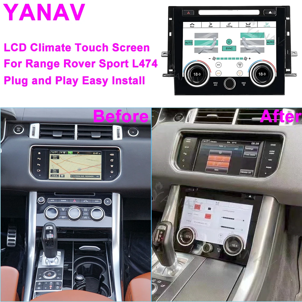

Автомобильная магнитола с ЖК-дисплеем для Range Rover Sport L494, экран дисплея кондиционера, панель переменного тока, мультимедийный экран, панель к...