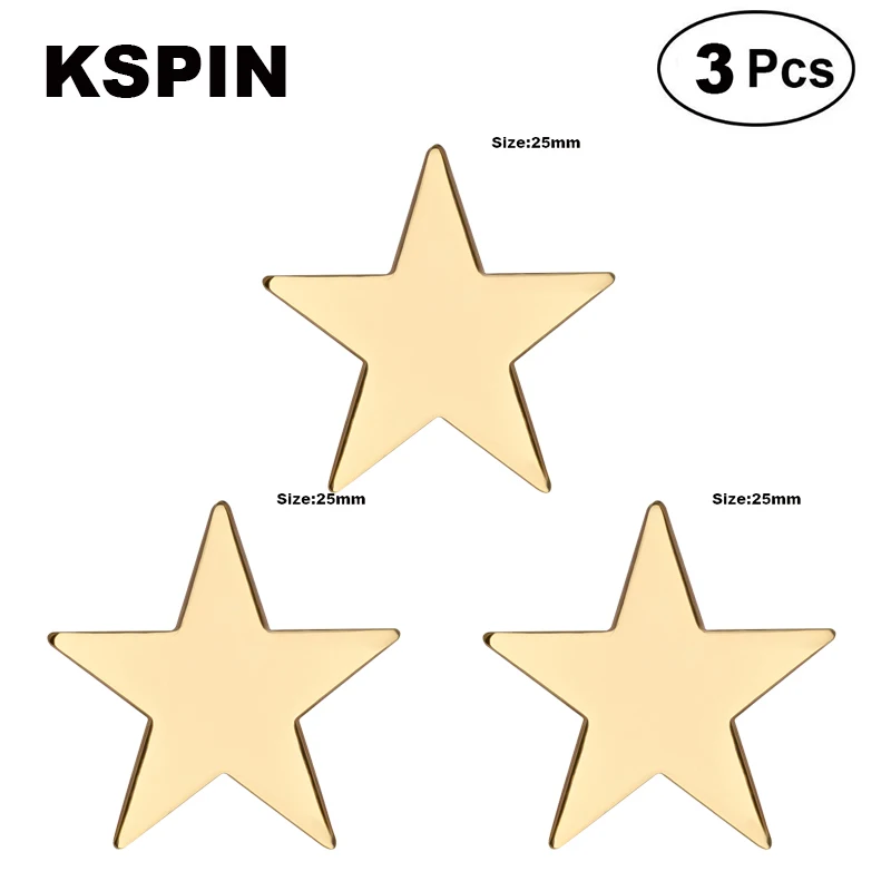 

Gold Star 25mm Lapel Pin Brooches Pins Flag badge Brooch Badges