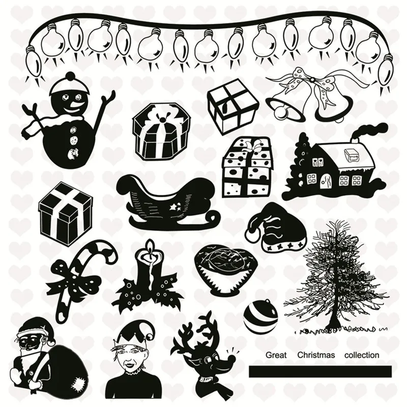 Новые рождественские прозрачные штампы Санта Клаус Снеговик Пингвин для