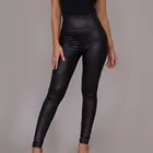 Эластичные кожаные брюки, женские узкие высокоэластичные кожаные брюки с высокой талией, сексуальные леггинсы, повседневные спортивные брюки, женские брюки
