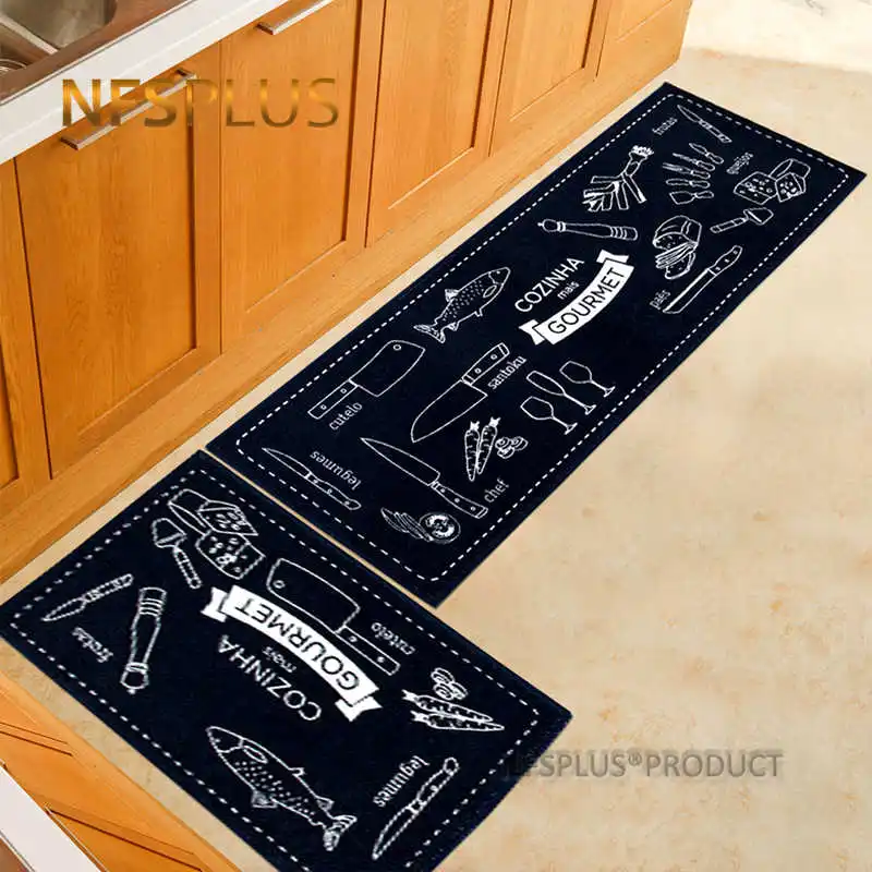 2 шт./упаковка противоскользящие напольные коврики из полиэстера и латекса 40x60 см