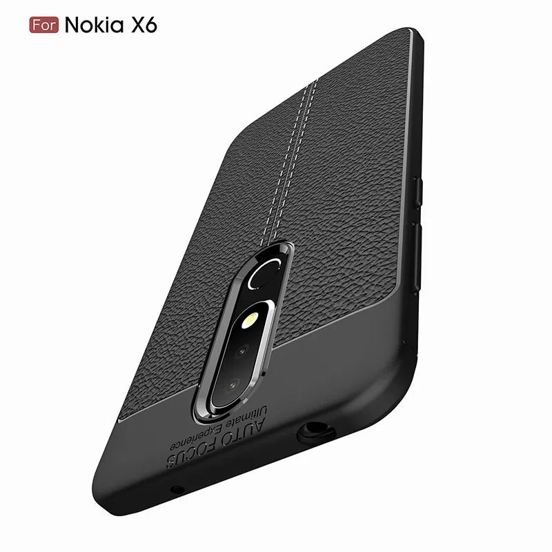 Ультратонкий устойчивый к царапинам чехол для телефона Nokia X6 с узором Личи Мягкий