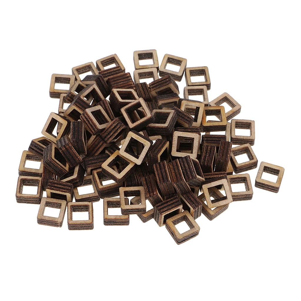

Unfinished Wood Hollow Square Wooden Pieces for Woodcraft Model Making Craft DIY Christmas Wooden Ornament