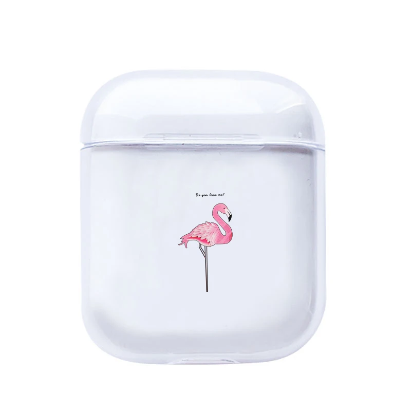 I200460 Прозрачный чехол для Apple Airpods 1/2 с милым мультяшным фламинго, прозрачный мягкий Роскошный чехол для наушников Airpods, чехол s - Цвет: I200460