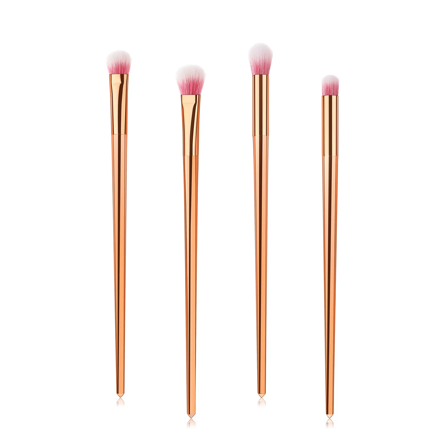 

4Pc EyeMakeup Brushes Set Professional with Gold Handle Cosmetic Makeup Brushes Set for Eyeshadow Eyebrow Eyeliner Blending Tool