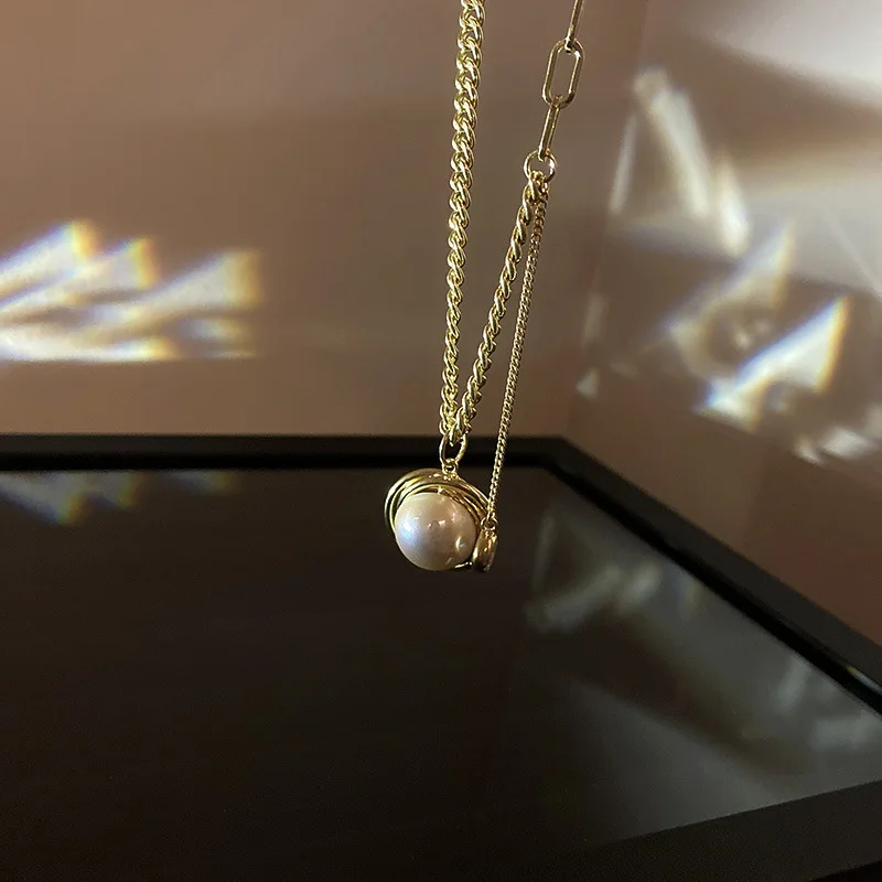 

2021 New Luxury Gold Chain Choker Necklace Imitation Pearl Pendant Crystal Necklace Korean Fashion Women Jewelry Friends Gifts