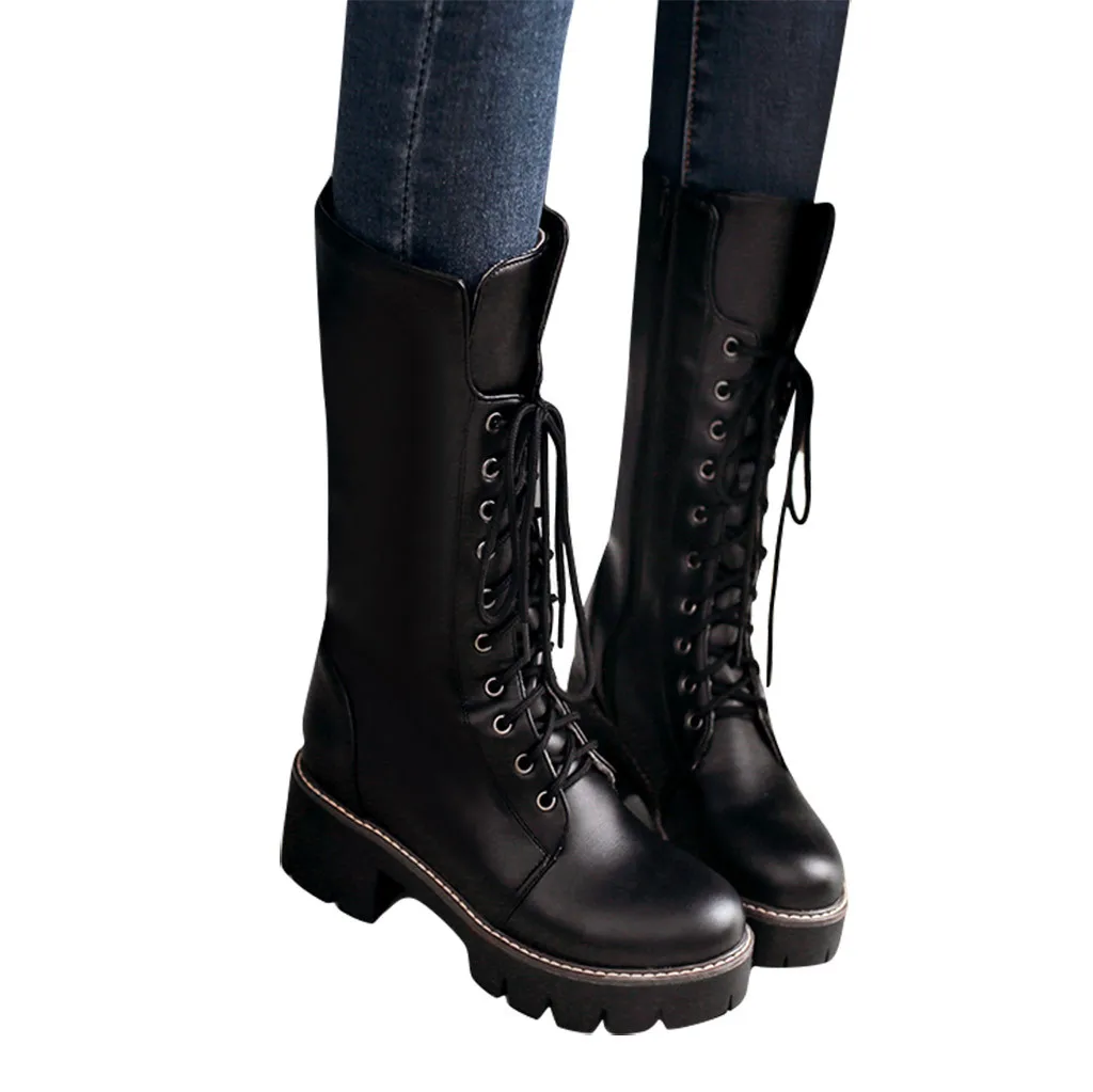 Женские белые ботинки длинные 2019 зимние женские теплые обувь на квадратном