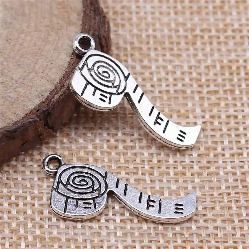 

Handmade Pendants For Jewelry Accessories 20pcs Toilet Paper Roll Paper Ribbon Charms 27x11mm Antique Silver Plated