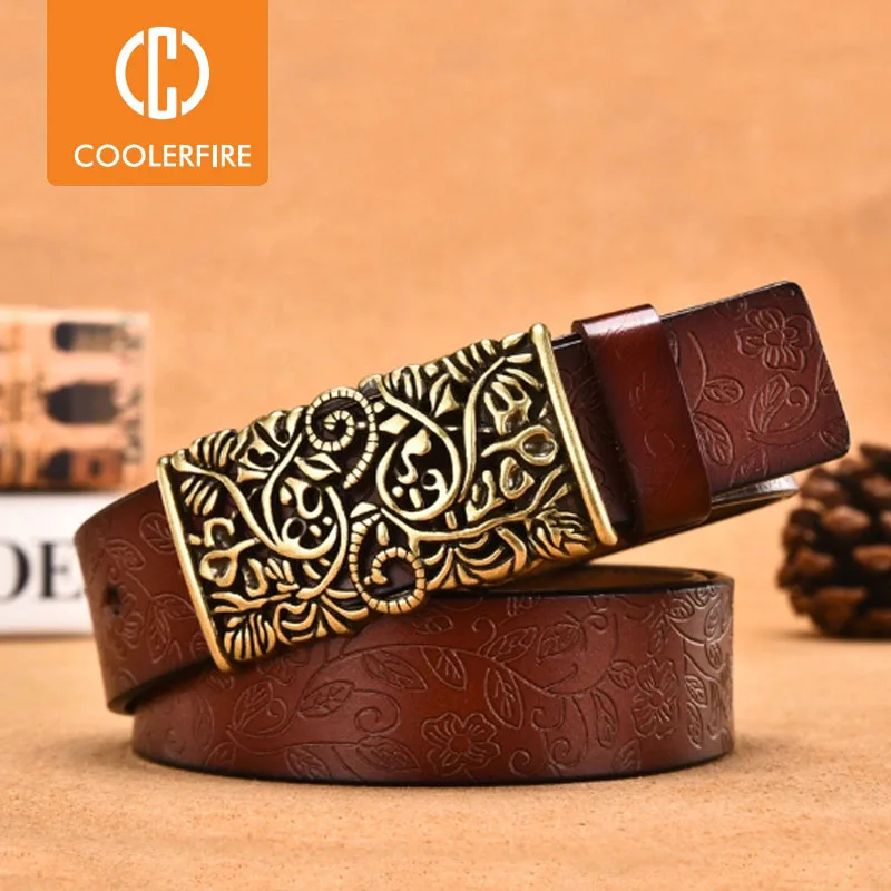 Ремень COOLERFIRE LB015 Женский, из натуральной воловьей кожи