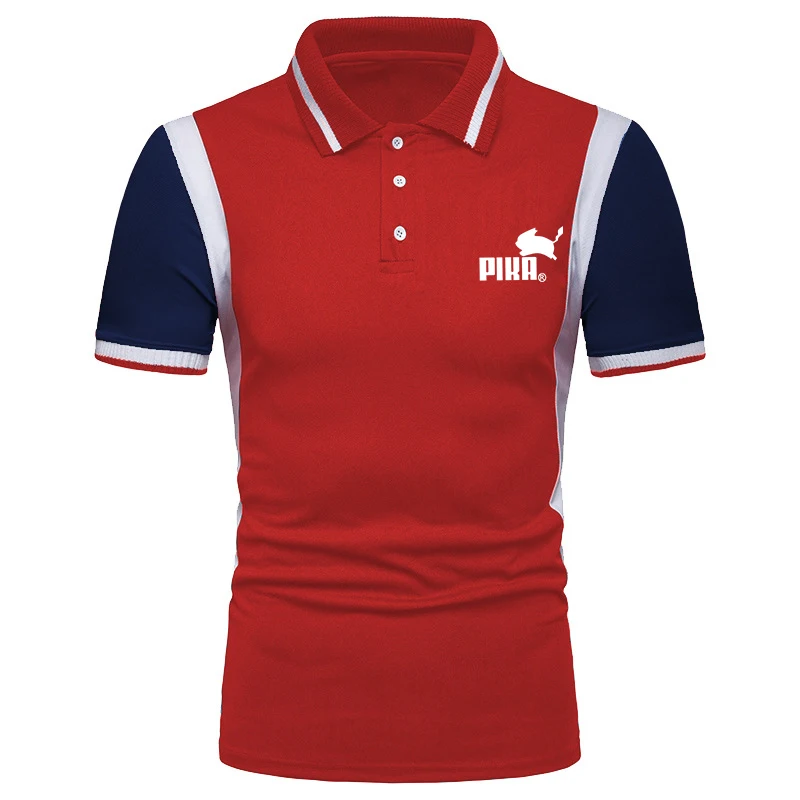 

car logo Men Polo Mens Shirt Short Sleeve Polo Shirts Contrast Color Polo New Summer Streetwear Casual Fashion Man