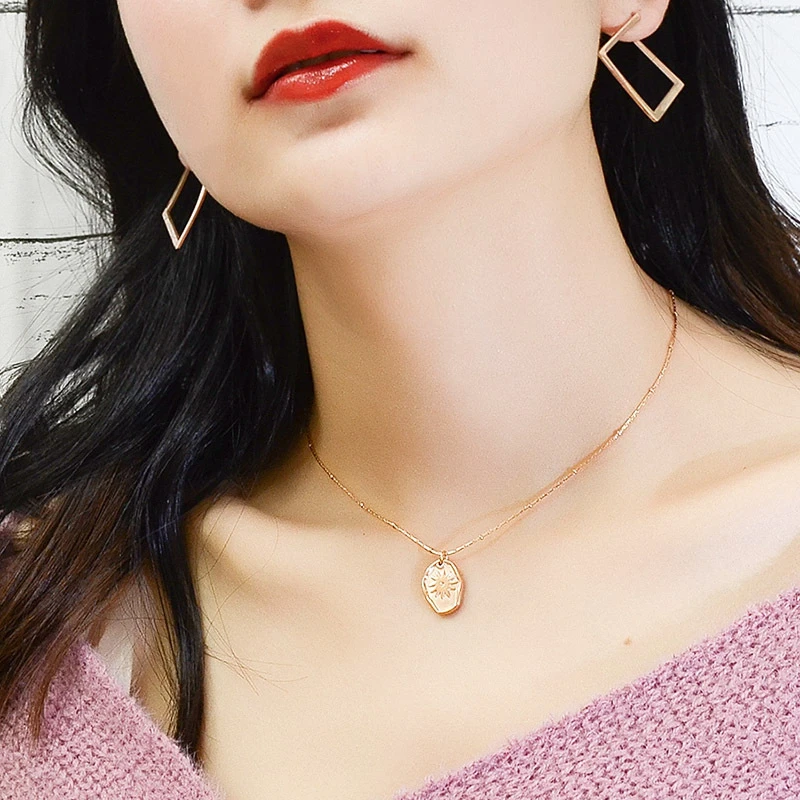 

Wholesale Irregular Oval Pendant Hip Hop Jewelry Trendy Gold Color Stainless Steel Necklaces For Women Gothic Accessories Gift