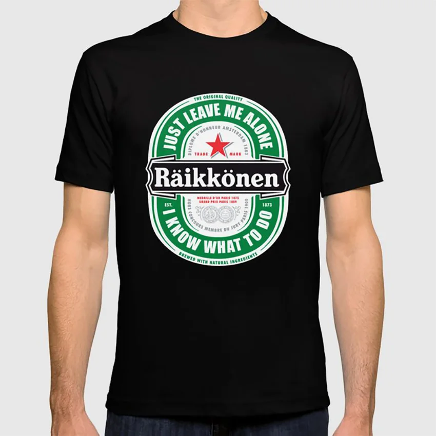 Raikkonen футболка один логотип Типографика узор черный и белый поп арт трафарет