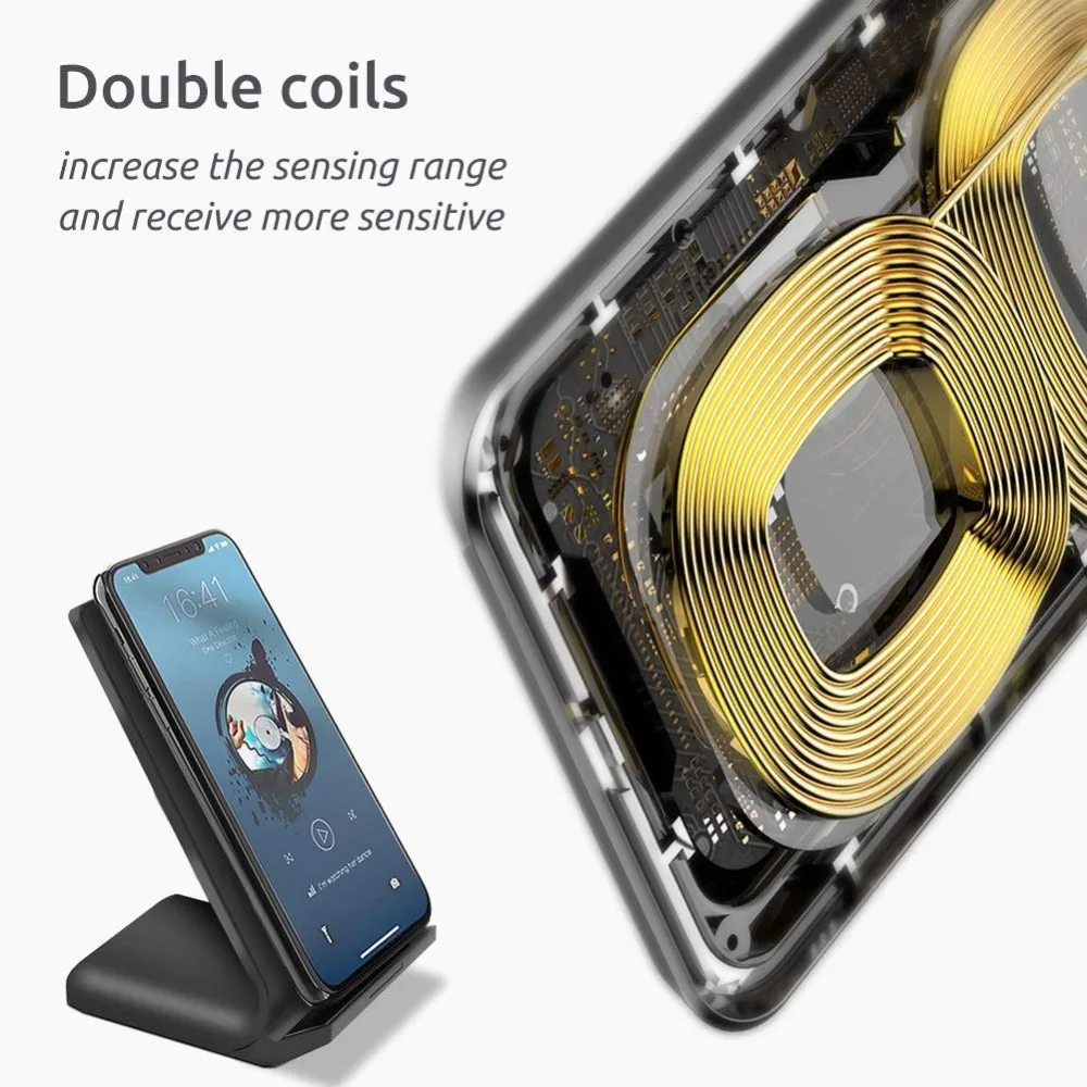DCAE 15 Вт usb type C Qi Беспроводное зарядное устройство для samsung Galaxy S10 S9 S8 Note 10 9 8 iPhone 11 Pro XS Max X 8 XR Быстрая зарядка подставка