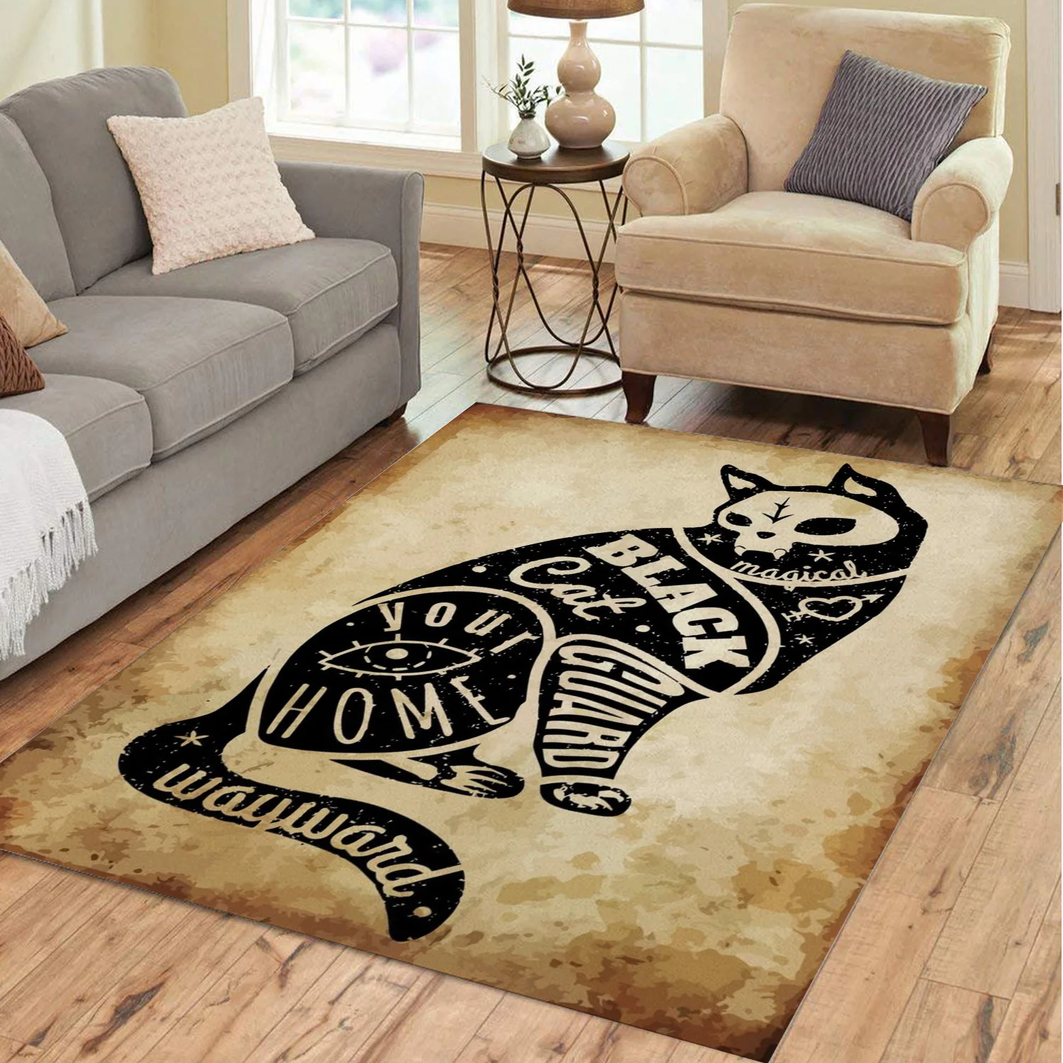 Черная кошка 3D коврики с принтом для гостиной большие нескользящие йоги моющийся