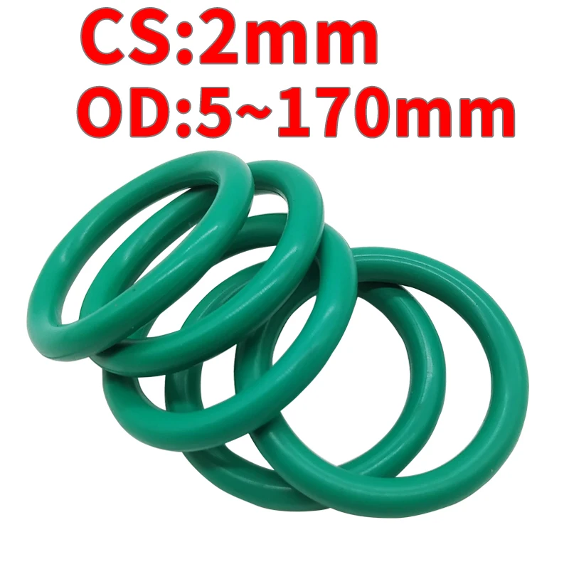 

10PCS Fluororubber O-Ring FKM Sealing CS 2mm OD5/5.5/6/6.5-170mm O-Ring Seal Gasket Ringcorrosion resistant sealing
