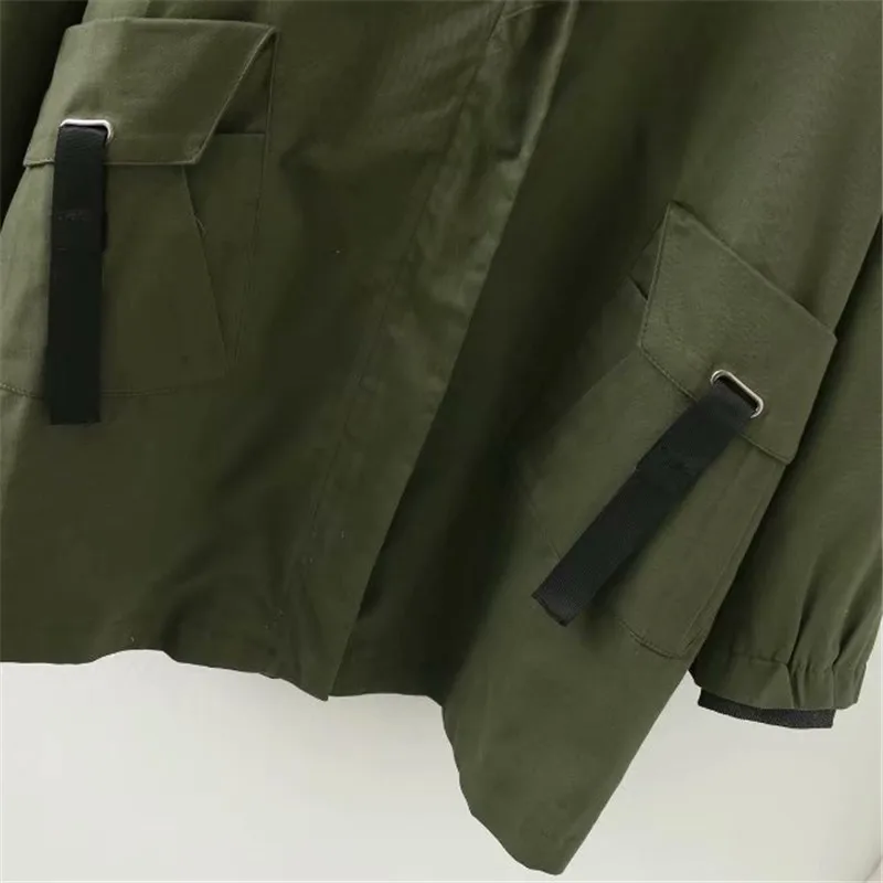 Женский Длинный плащ ArmyGreen Повседневная ветровка с длинным рукавом верхняя