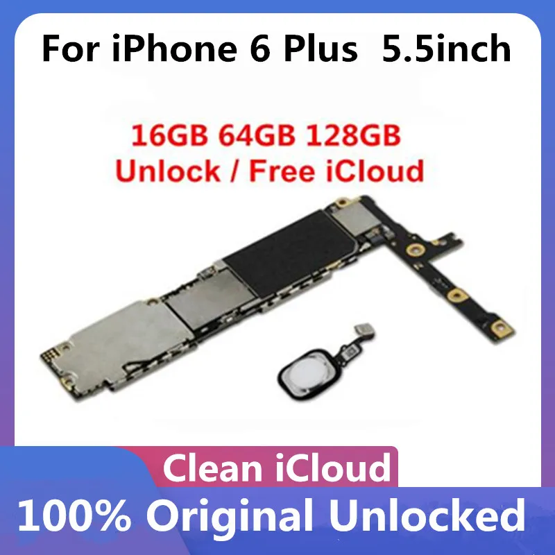 Для iPhone 6 Plus материнская плата разблокировка Оригинальная для 5 дюймов с/без Tocuh ID