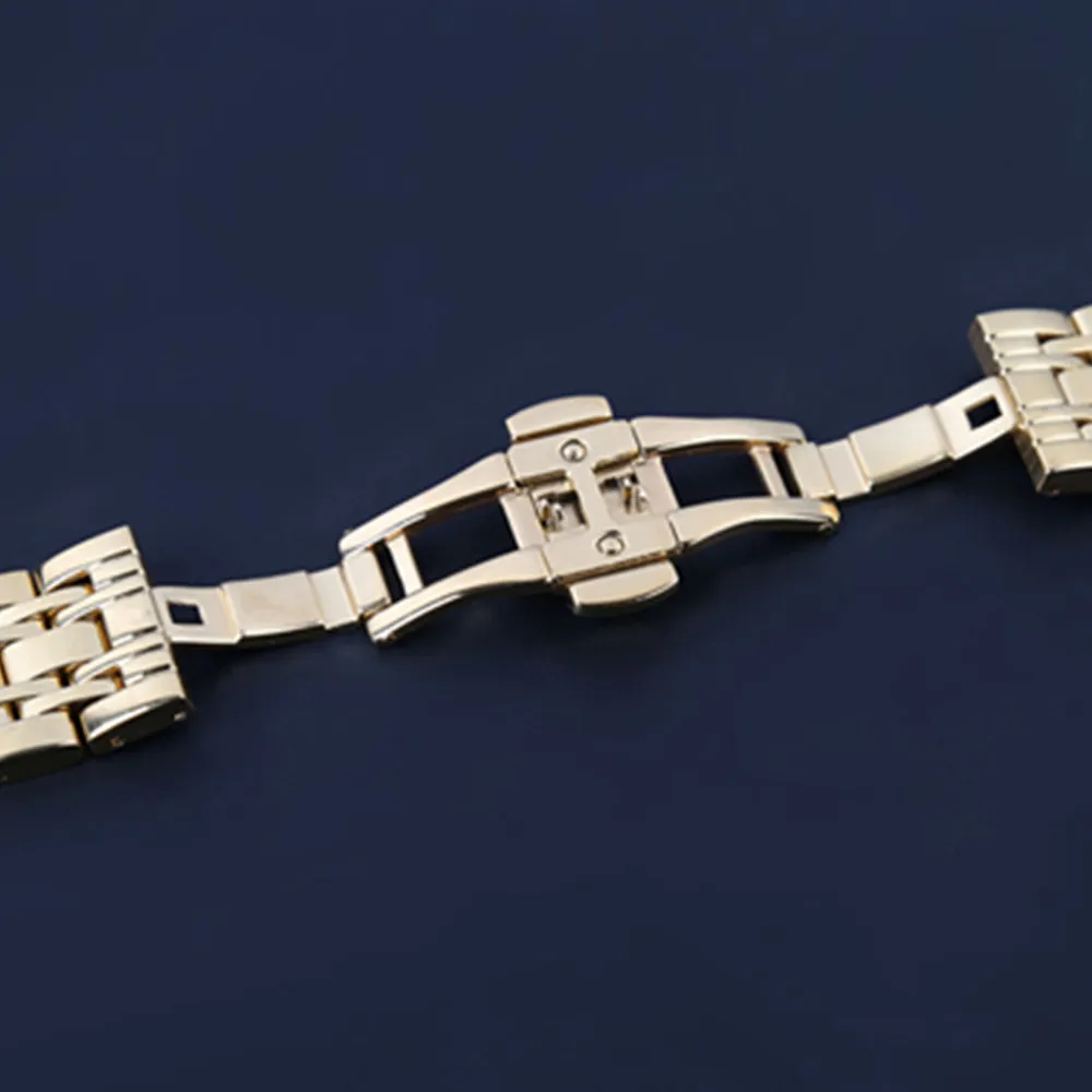 Solid Metal Watchabnds Bracelet Silver Black Rose Gold Men Women 316l Stainles Steel Watch Band Strap 14mm 16mm 18mm 20mm 22mm