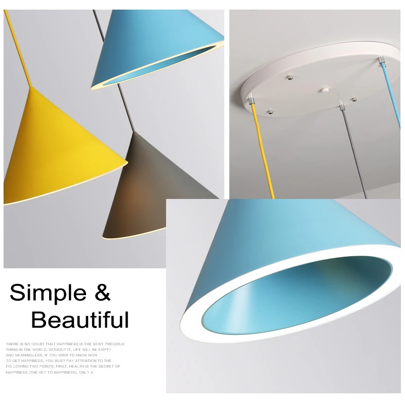 Светодиодная Подвесная лампа минималистичный креативный акриловый абажур