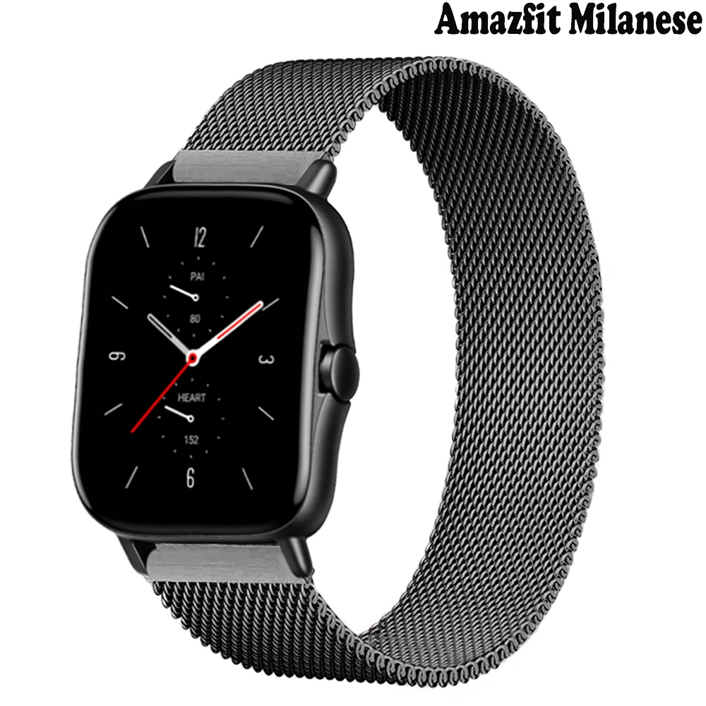 

Ремешок для часов Amazfit bip-u, металлический браслет для Amazfit GTS/2/2e/GTS2 Mini/GTR 42 мм/47 мм/GTR2/2e/stratos 2/3, 20 мм/22 мм