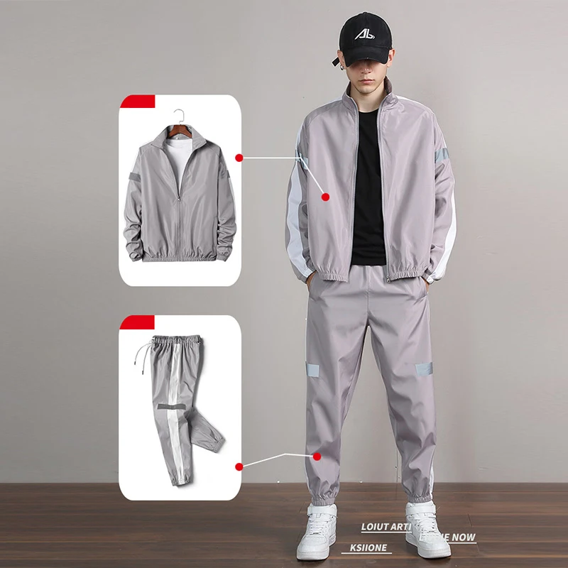 Мужской спортивный костюм из куртки и брюк повседневный японский 2 предметов