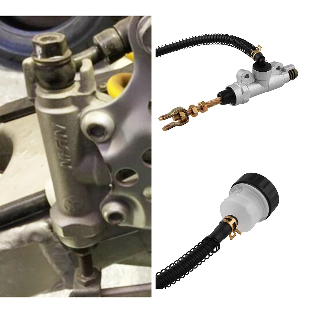 Серебристый задний ножной тормоз главный цилиндр насос Quad ATV гидравлический с