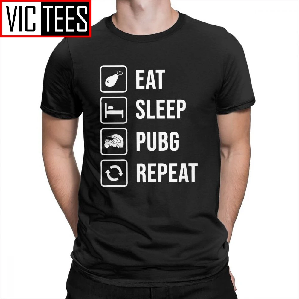 Футболка с надписью Eat Sleep PUBG Repeat футболка Winner коротким рукавом и изображением