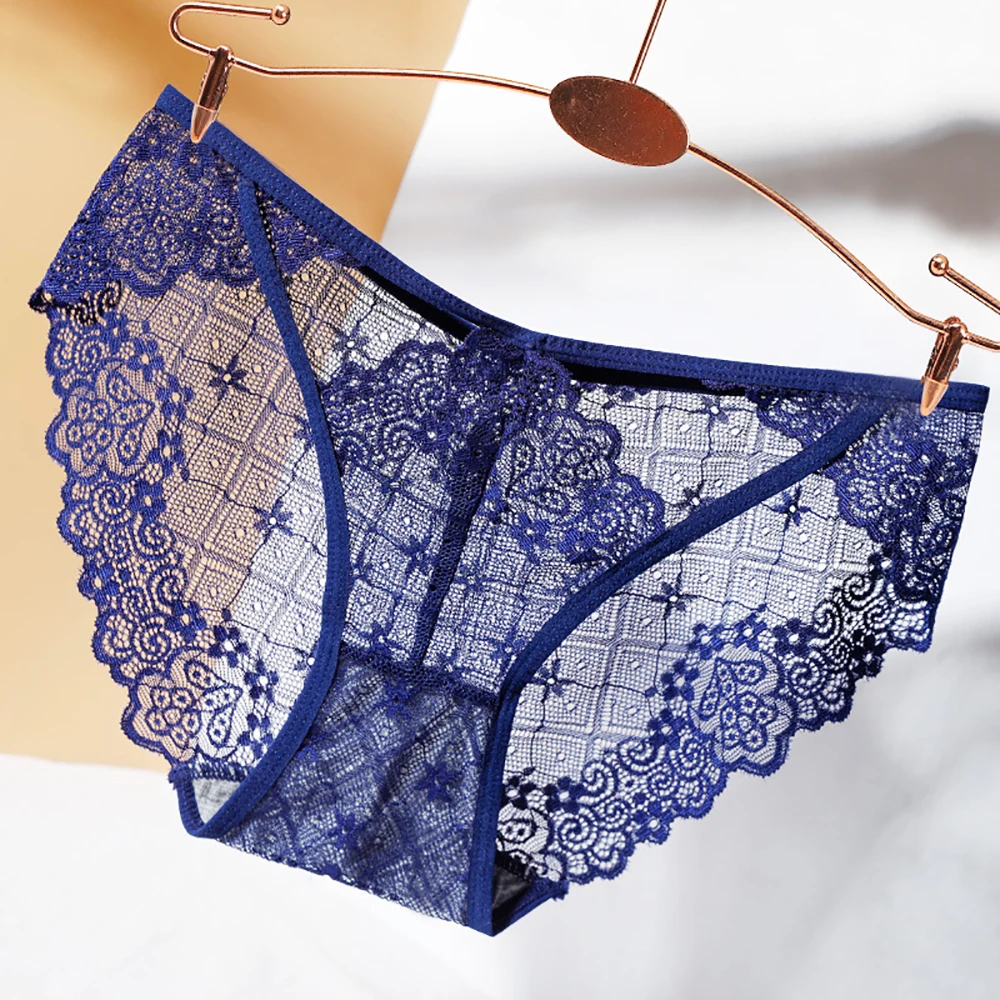 Ladies Lace Flower Underwear Sexy Hollow Mesh Lingerie Panties Seamless Thin G Strings Female Briefs Low Waist Underpants