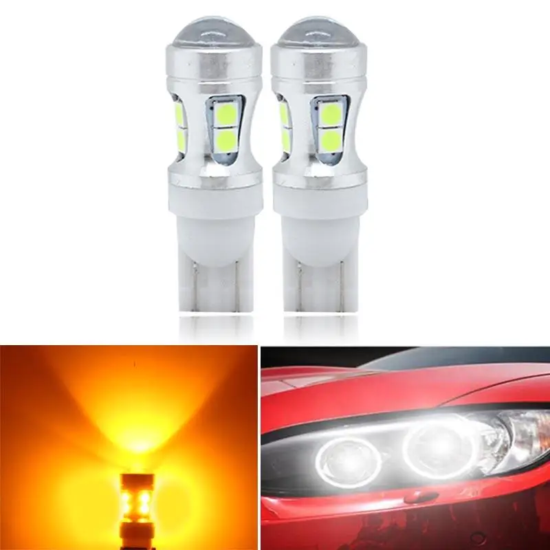 

2PCS 12V W5W 194 T10 T15 194 168 SMD LED Bulb Pathway Door Side Marker Instrument Clearance 6500k-8000k Lights