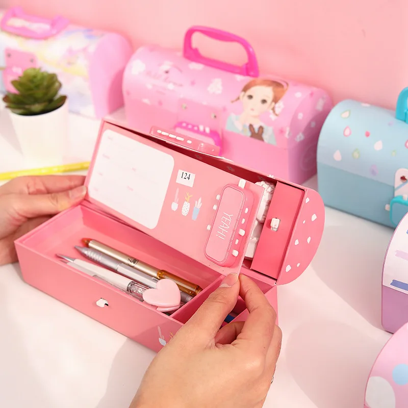 Чехол карандаш с паролем 3 слойный kawaii lapiz unicornio estuche piorner школьные принадлежности