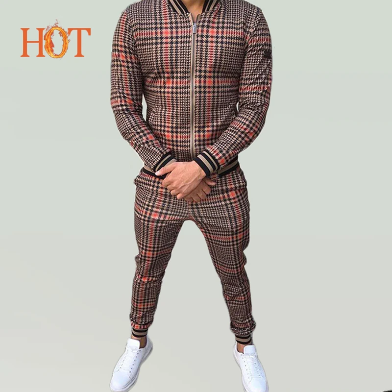 

Spring And Autumn Men'S Clothing New Men'S Fashion Thin Zipper Coat 3D Tracksuit Men'S Sets