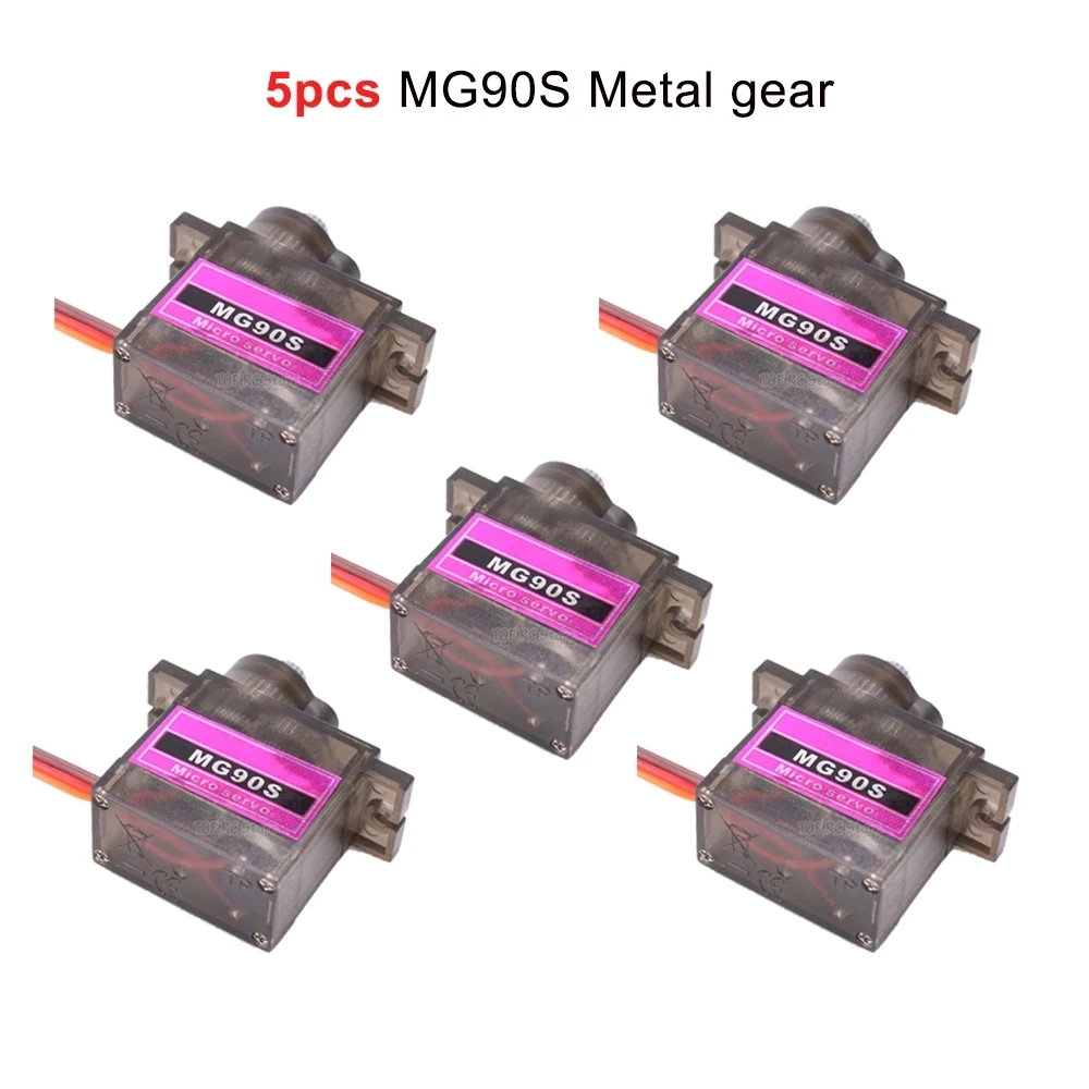 

Servo Digital de engranaje de Metal para Helicóptero, Avión, coche, MG90S, lote de 5 unidades