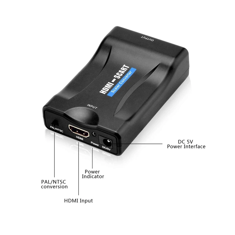 HDMI к SCART конвертер вход выход Композитный видео HD стерео аудио адаптер 720 p/1080 p для