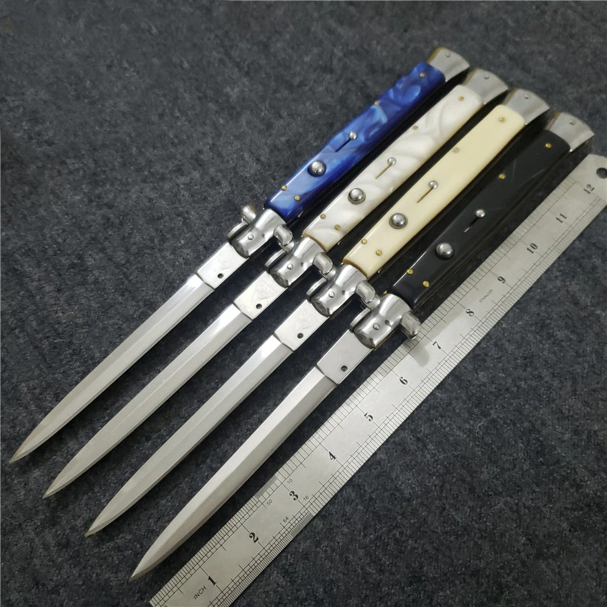 

Cibo Store 13" Italian AKC Godfather Stiletto Mafia Portable Folding Blade Pocket Knife Knives