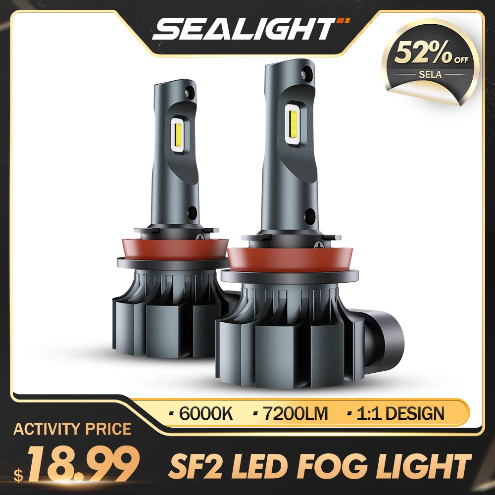 

SEALIGHT SF2 LED Fog Light H11 H10 9006 5202 880 881 7200LM 12V 3000K 6000K 8000K H11 LED Fog Light Car Fog Lamps H10 5202 880