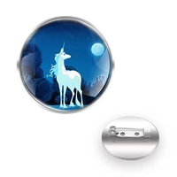 high quality horse design brooches collar pin glass convex dome decoration charm accessories gift