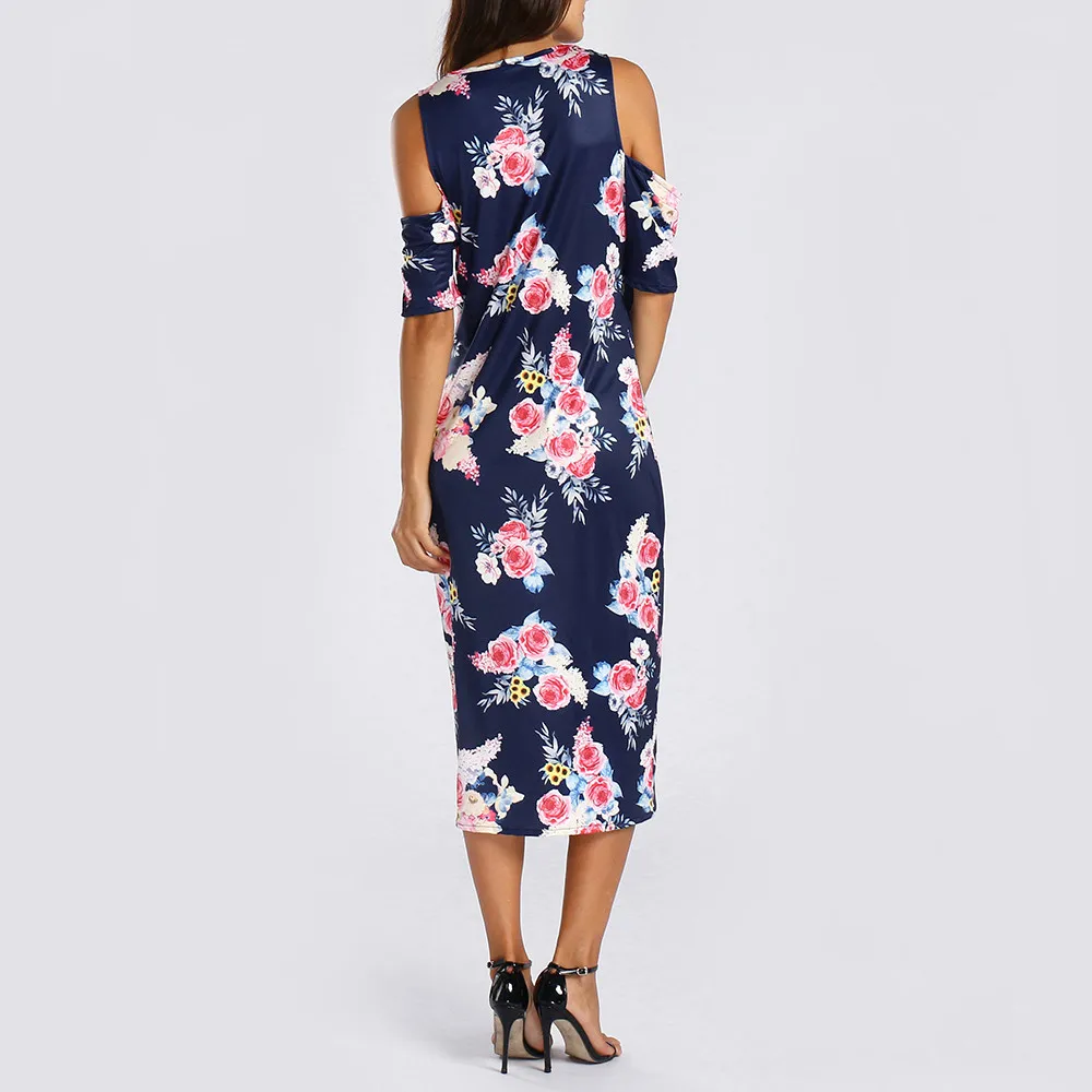 Платье для беременных женщин с цветочным принтом обтягивающее платье круглым